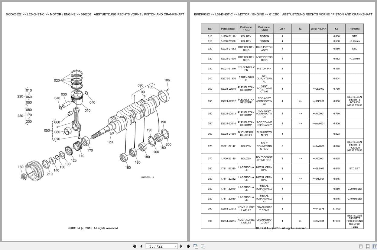 Kubota Tractor L5240HST C Parts Catalog EN DE (2)
