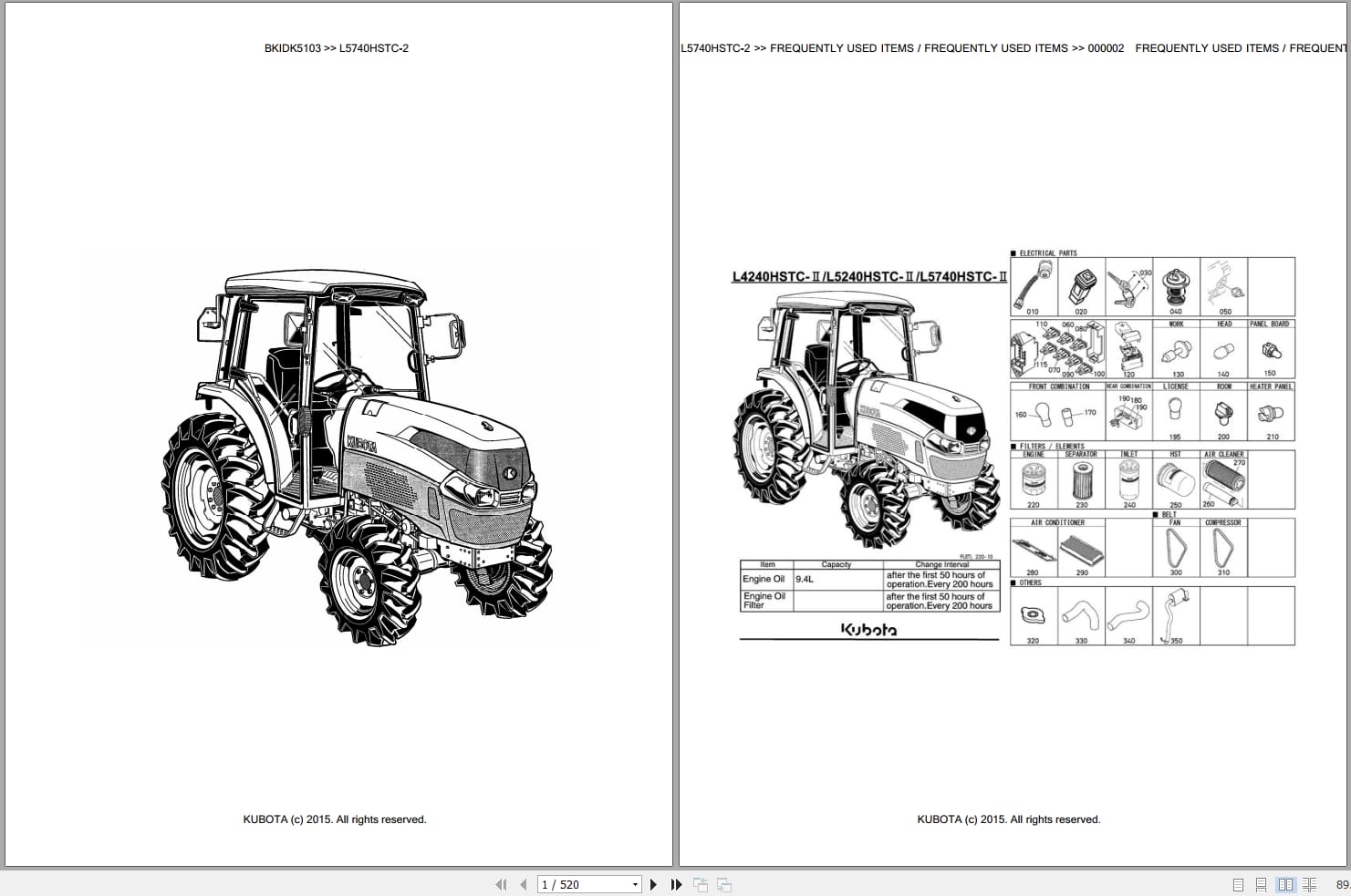 Kubota Tractor L5740HSTC 2 Parts Catalog EN DE (1)