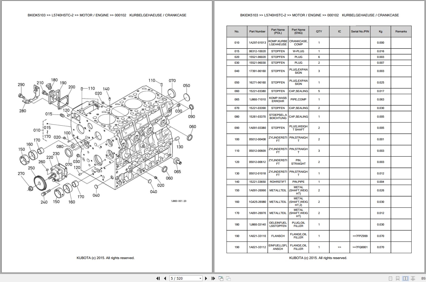 Kubota Tractor L5740HSTC 2 Parts Catalog EN DE (2)
