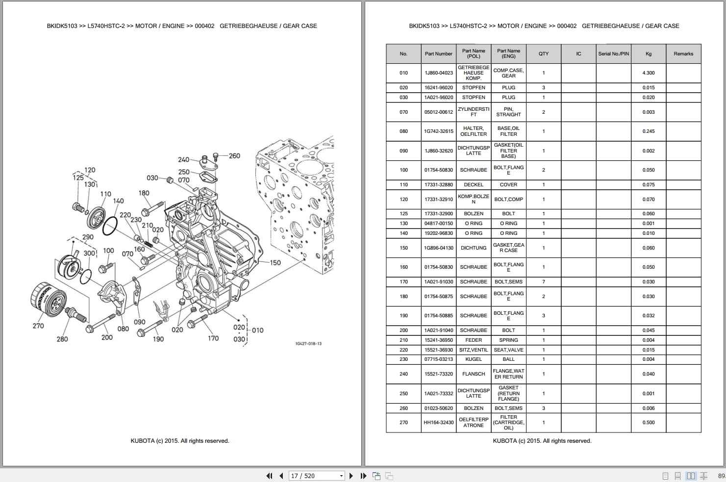 Kubota Tractor L5740HSTC 2 Parts Catalog EN DE (3)