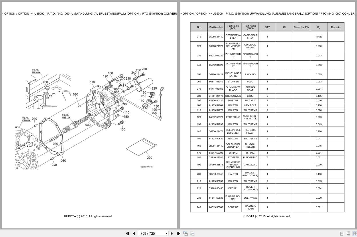 Kubota Tractor M105GXDTC 4 Parts Catalog EN DE (3)