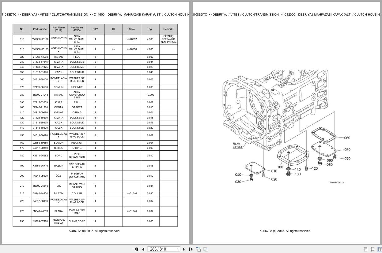 Kubota Tractor M108SDTC Spare Parts Catalog EN TR (2)