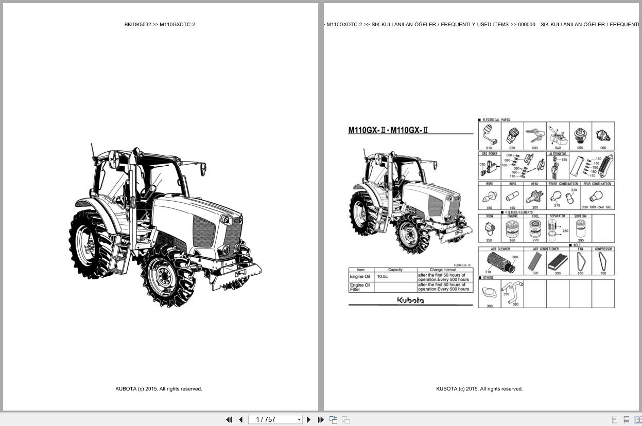 Kubota Tractor M110GXDTC 2 Spare Parts Catalog EN TR (1)