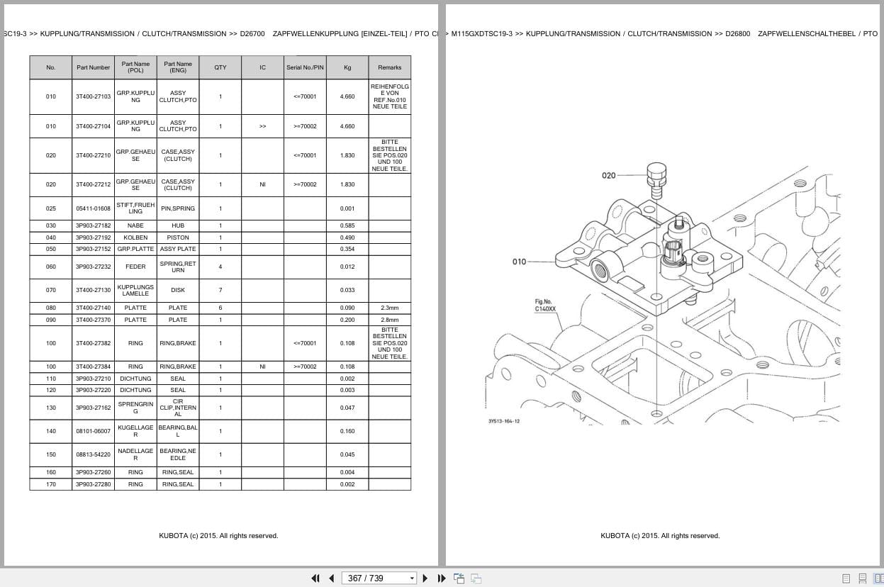 Kubota Tractor M115GXDTSC19 3 Parts Catalog EN DE (3)