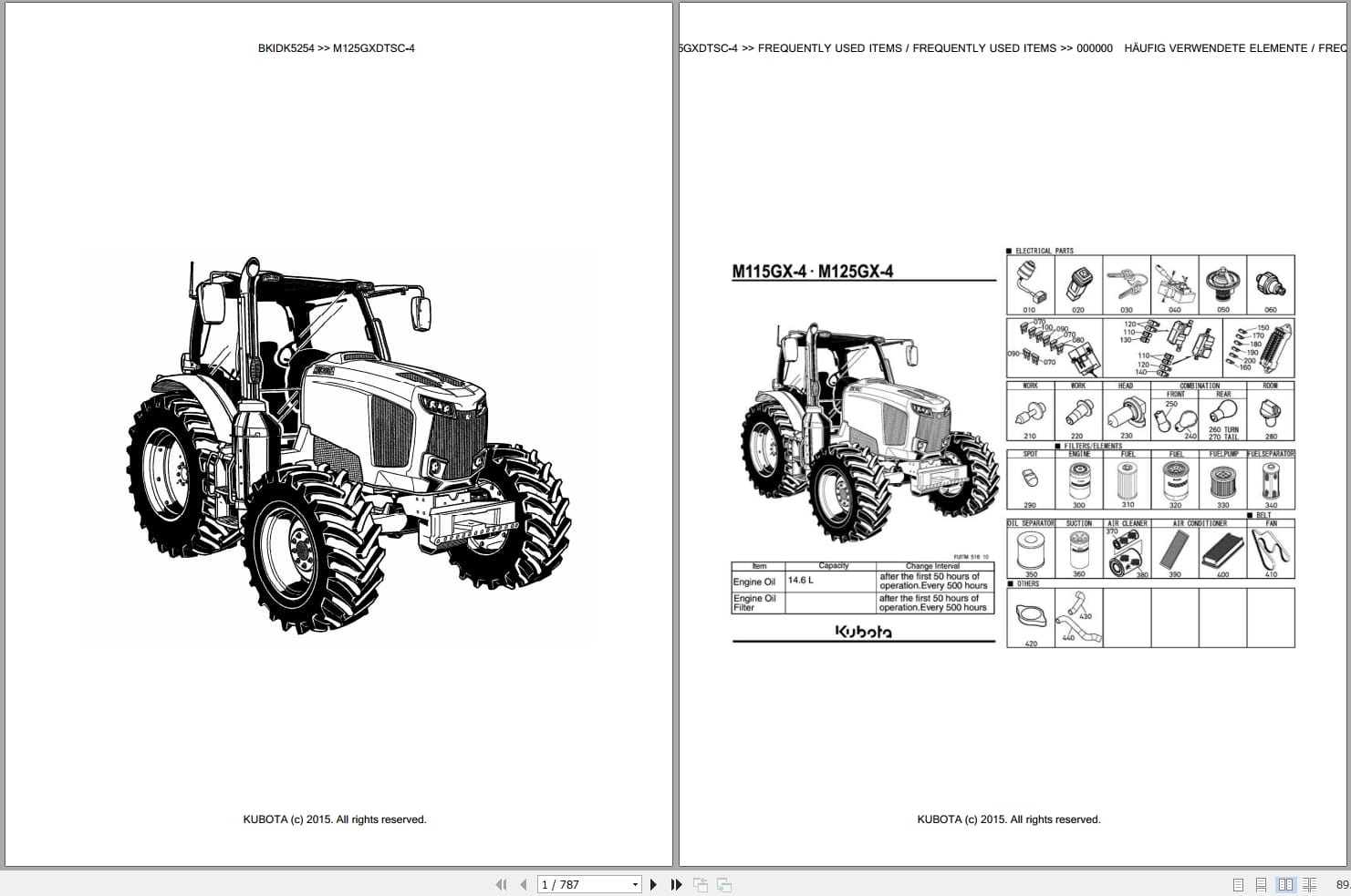 Kubota Tractor M125GXDTSC 4 Parts Catalog EN DE (1)