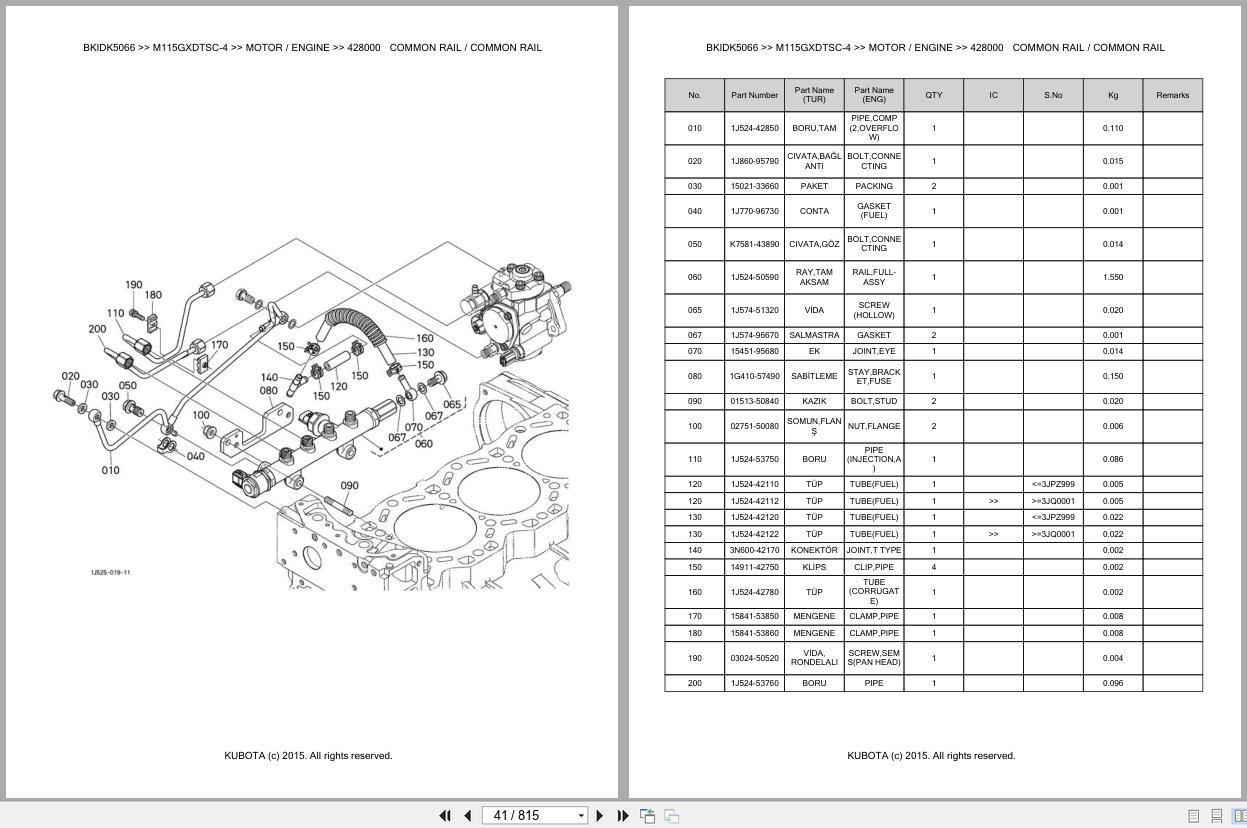 Kubota Tractor M125GXDTSC 4 Spare Parts Catalog EN TR (2)