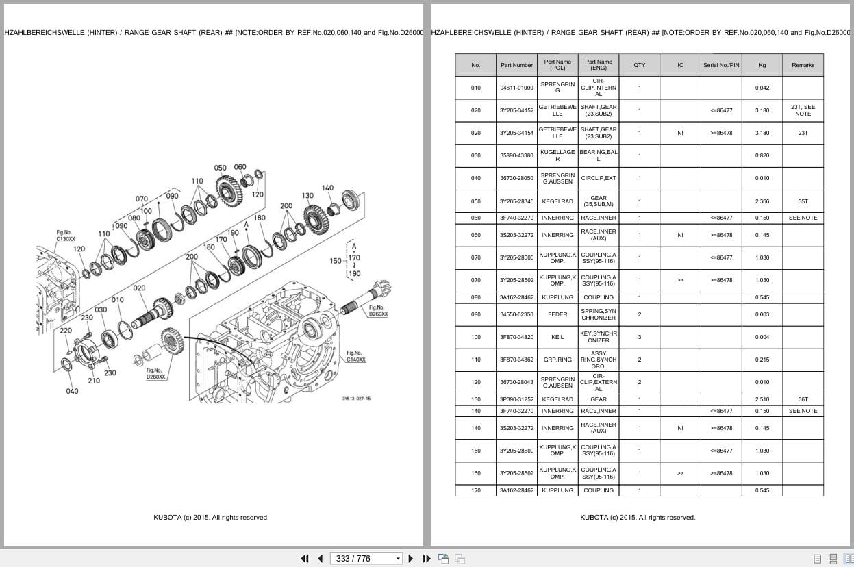 Kubota Tractor M128GXDTSC 2 Parts Catalog EN DE (3)