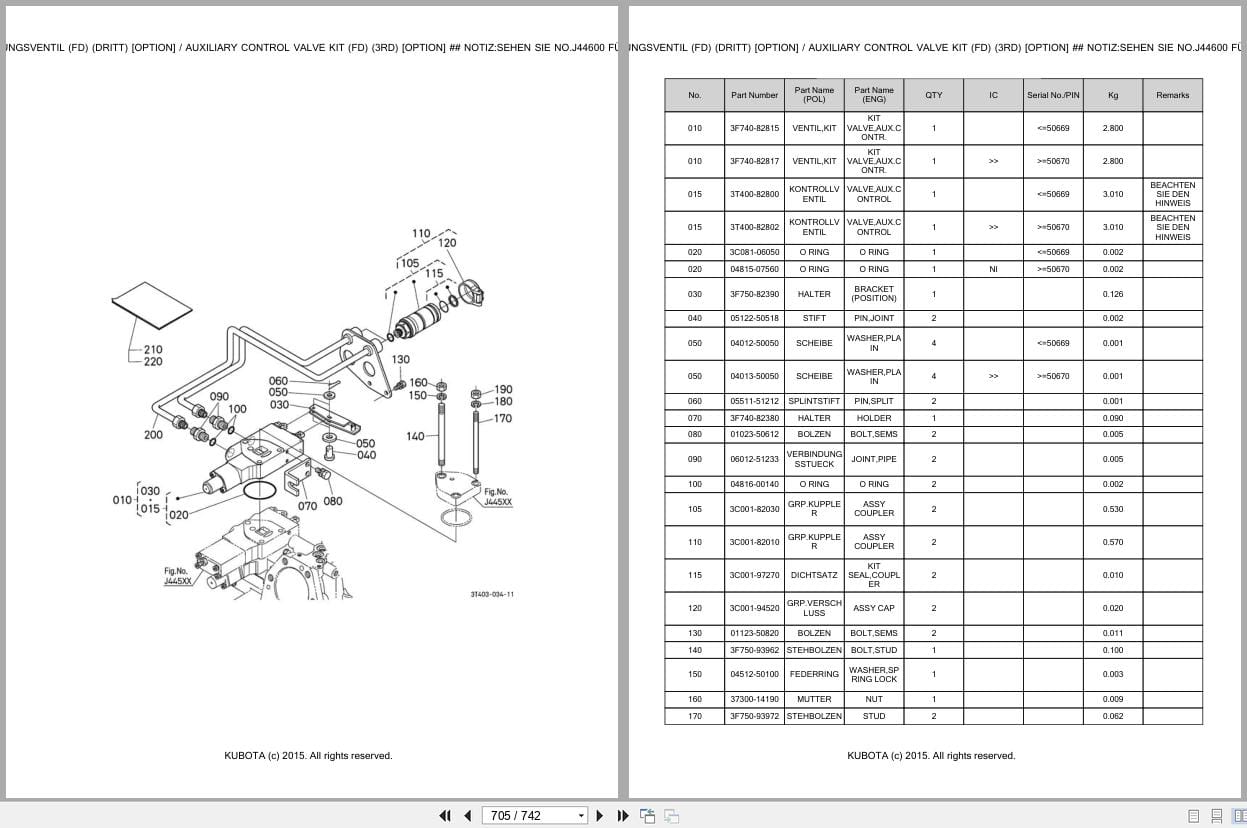 Kubota Tractor M130XDTC Parts Catalog EN DE (2)