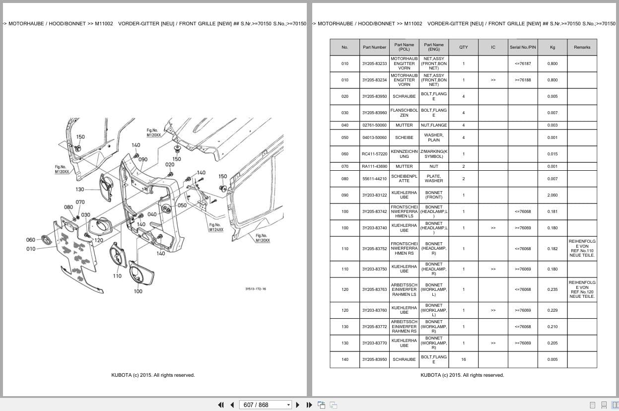 Kubota Tractor M135GXDTC Parts Catalog EN DE (3)