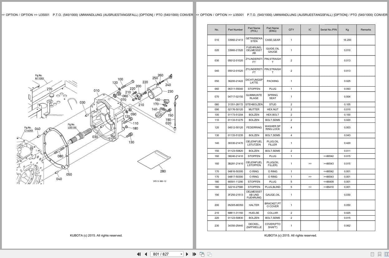 Kubota Tractor M135GXDTSC 2 Parts Catalog EN DE (3)