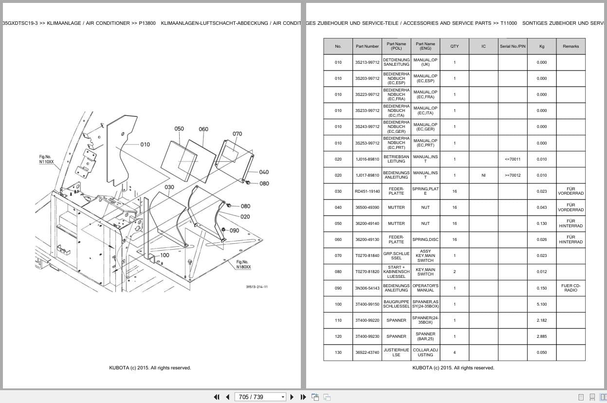 Kubota Tractor M135GXDTSC19 3 Parts Catalog EN DE (3)