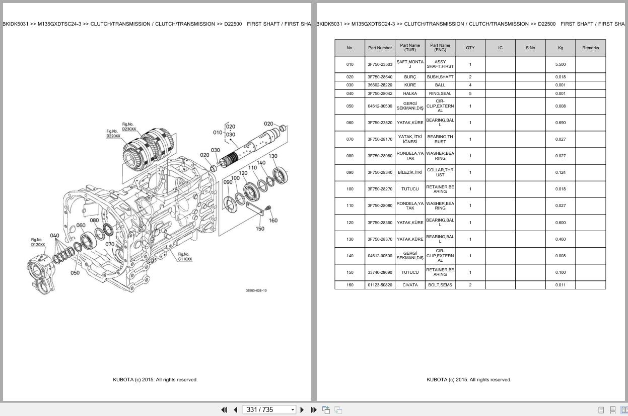Kubota Tractor M135GXDTSC24 3 Spare Parts Catalog EN TR (2)