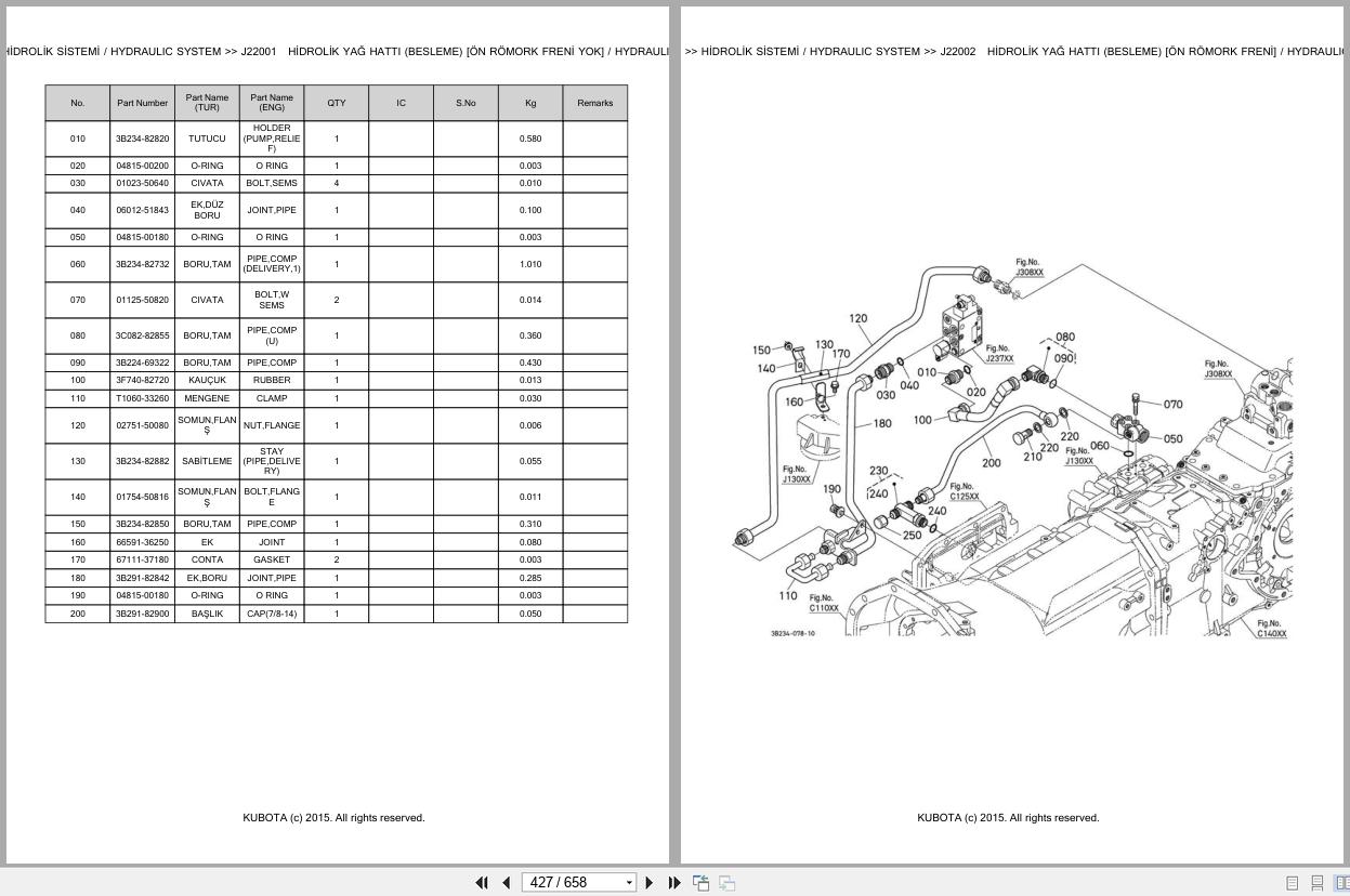 Kubota Tractor M4062DTHC 18 Speed Spare Parts Catalog EN TR (2)