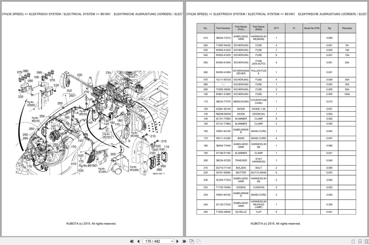 Kubota Tractor M4073DTH 36 Speed Parts Catalog EN DE (2)