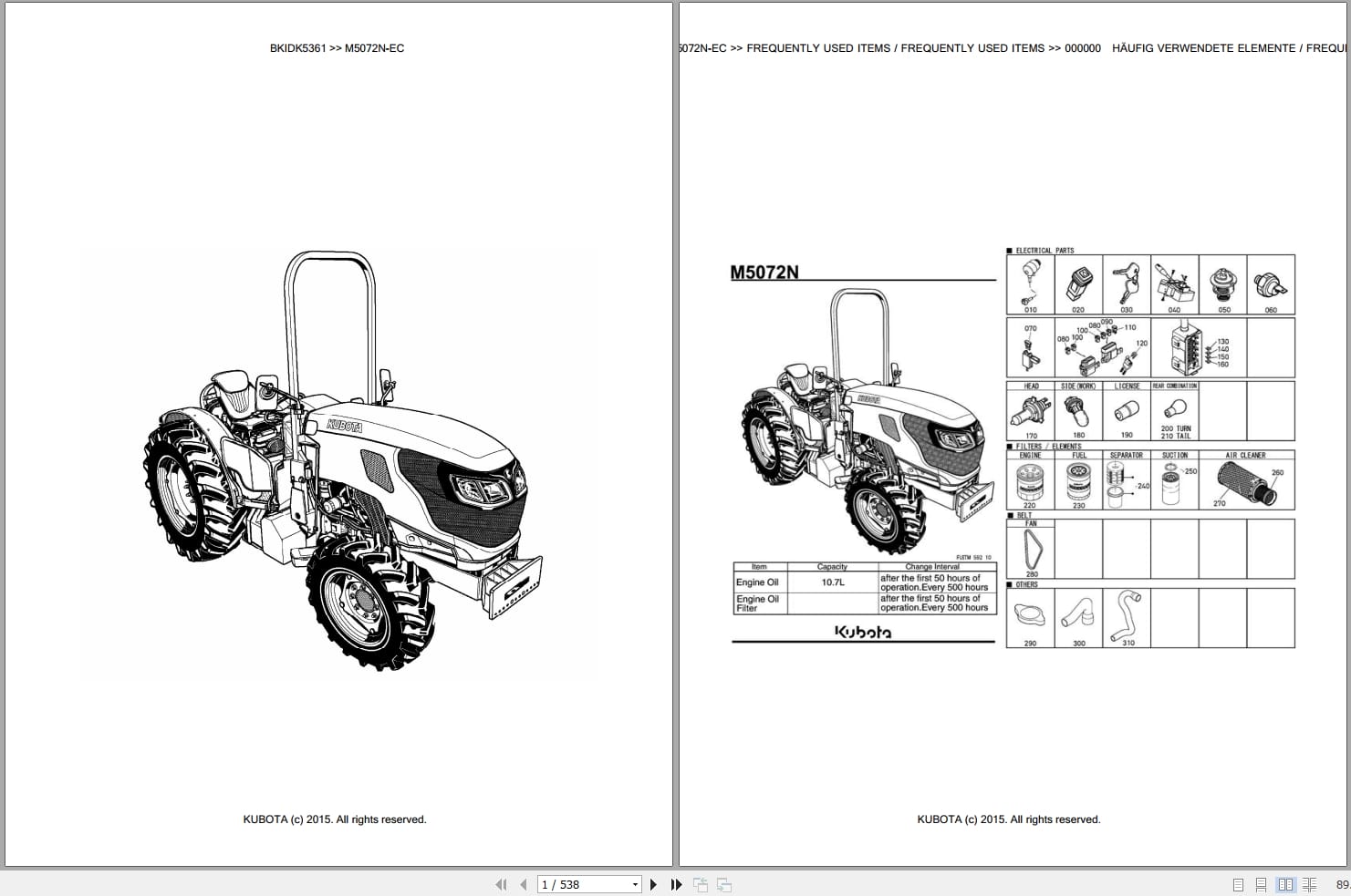 Kubota Tractor M5072N EC Parts Catalog EN DE (1)