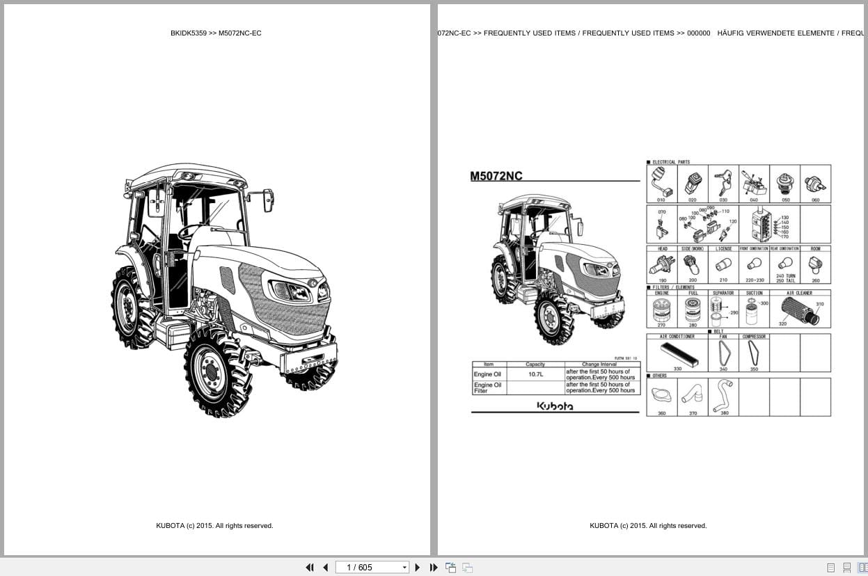 Kubota Tractor M5072NC EC Parts Catalog EN DE (1)