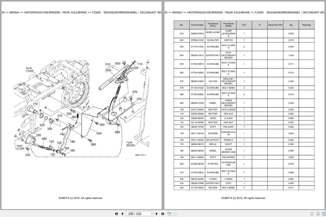 Kubota Tractor M5092H Parts Catalog EN DE (3)