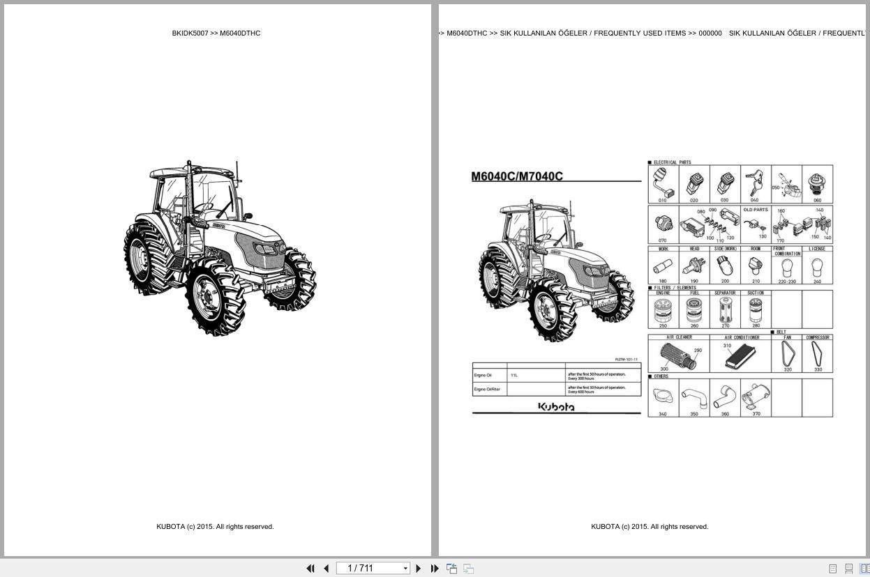Kubota Tractor M6040DTHC Spare Parts Catalog EN TR (1)