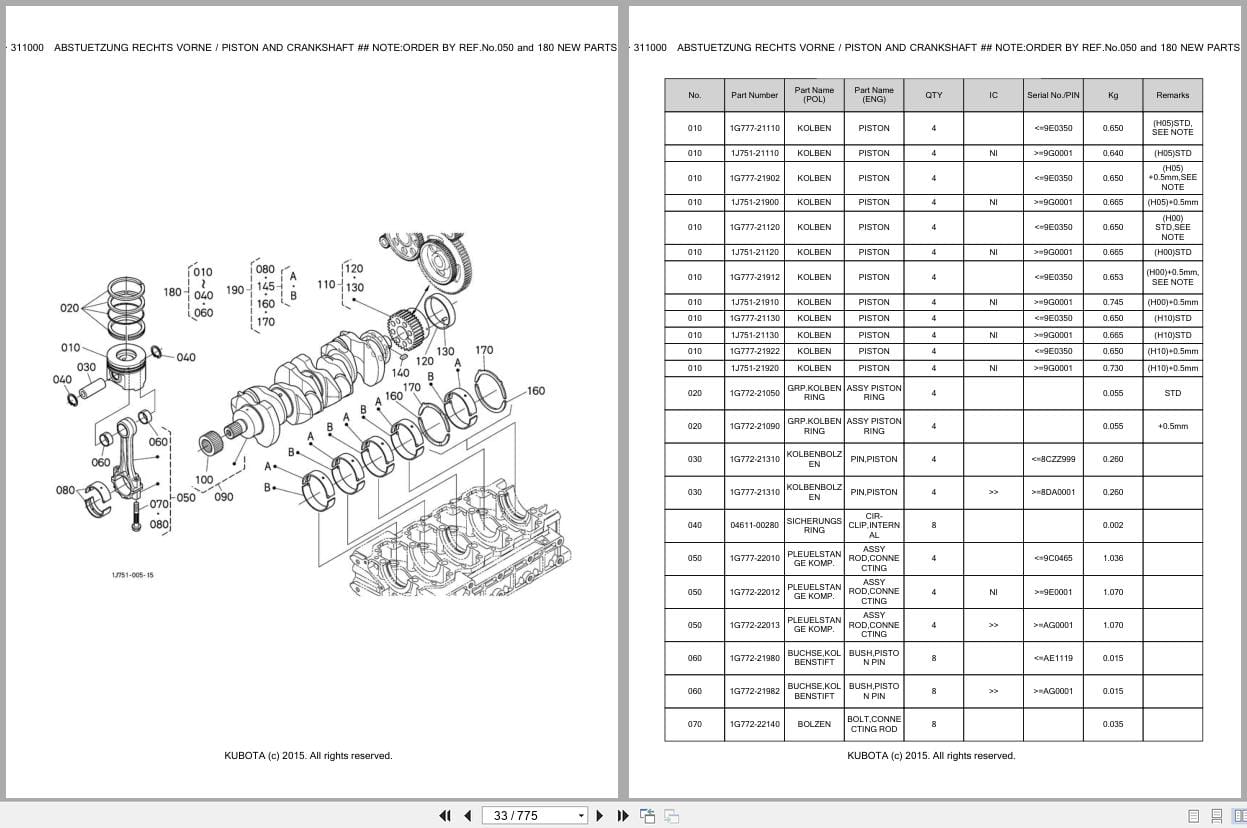 Kubota Tractor M7040DTHC Parts Catalog EN DE (2)