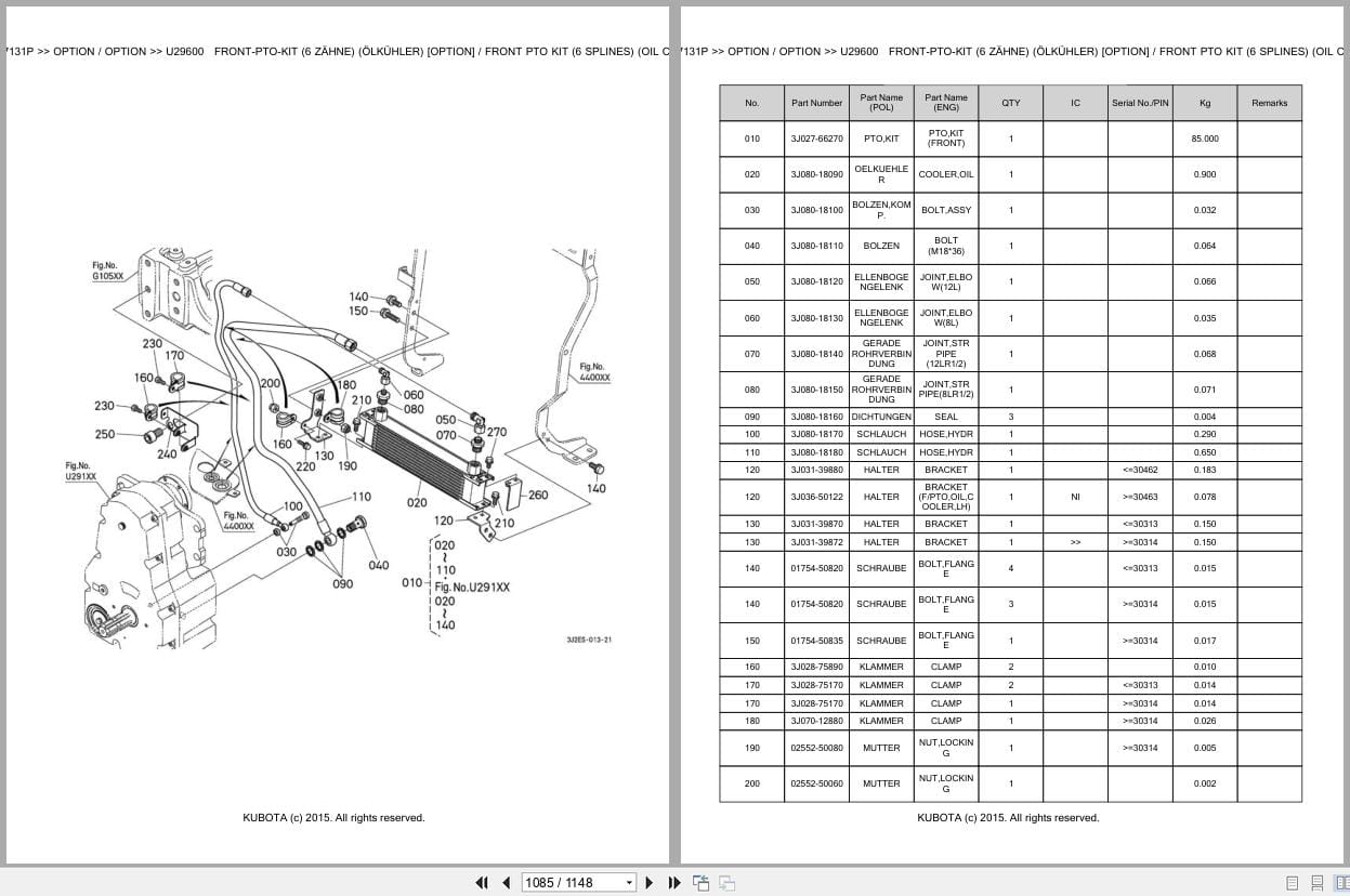 Kubota Tractor M7131P Parts Catalog EN DE (3)