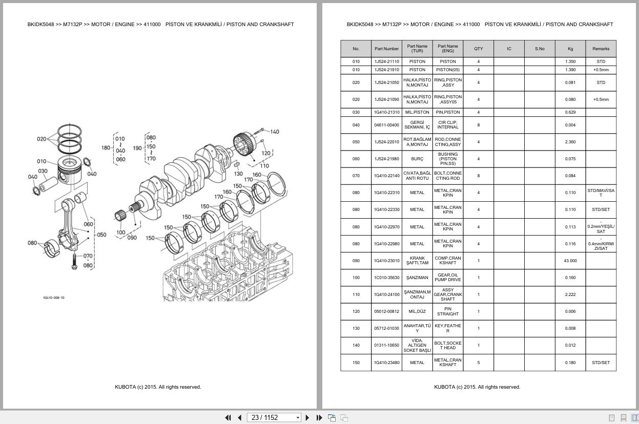 Kubota Tractor M7132P Spare Parts Catalog EN TR (2)