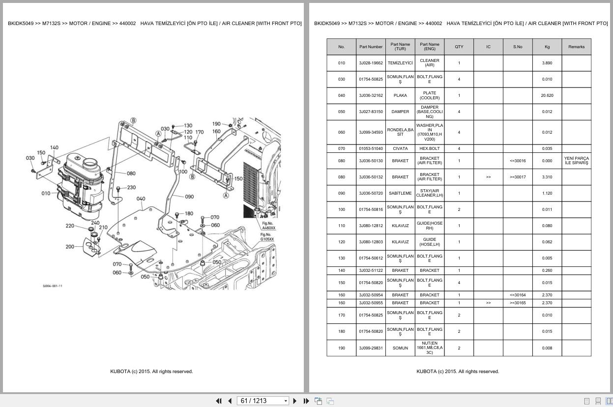 Kubota Tractor M7132S Spare Parts Catalog EN TR (2)