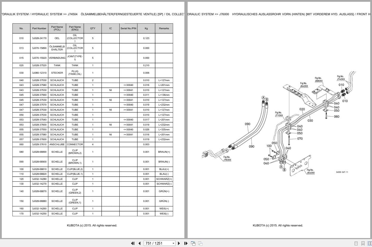 Kubota Tractor M7151P KVT Parts Catalog EN DE (3)
