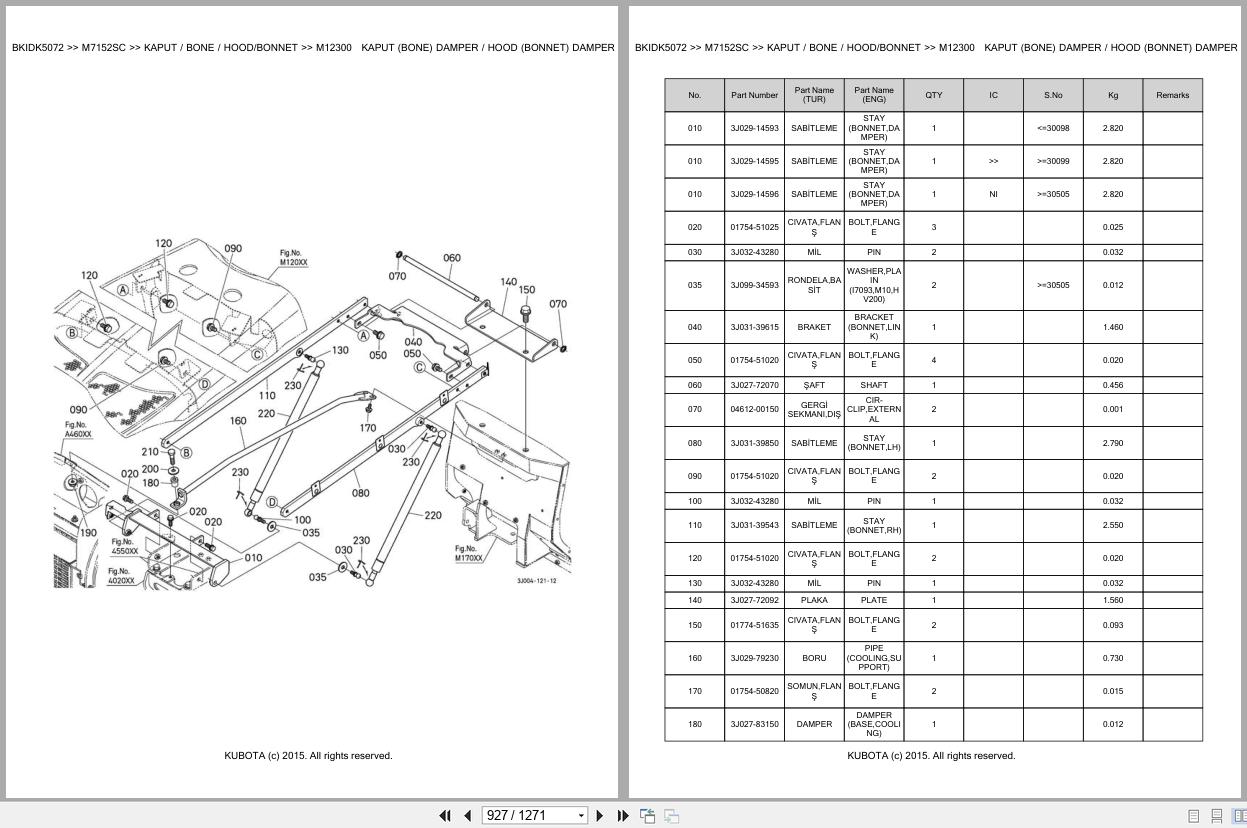 Kubota Tractor M7152SC Spare Parts Catalog EN TR (2)