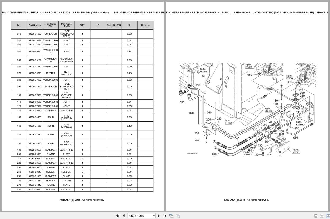 Kubota Tractor M7153P KVT Parts Catalog EN DE (3)