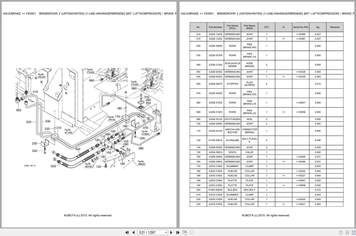 Kubota Tractor M7172P KVT Parts Catalog EN DE (2)