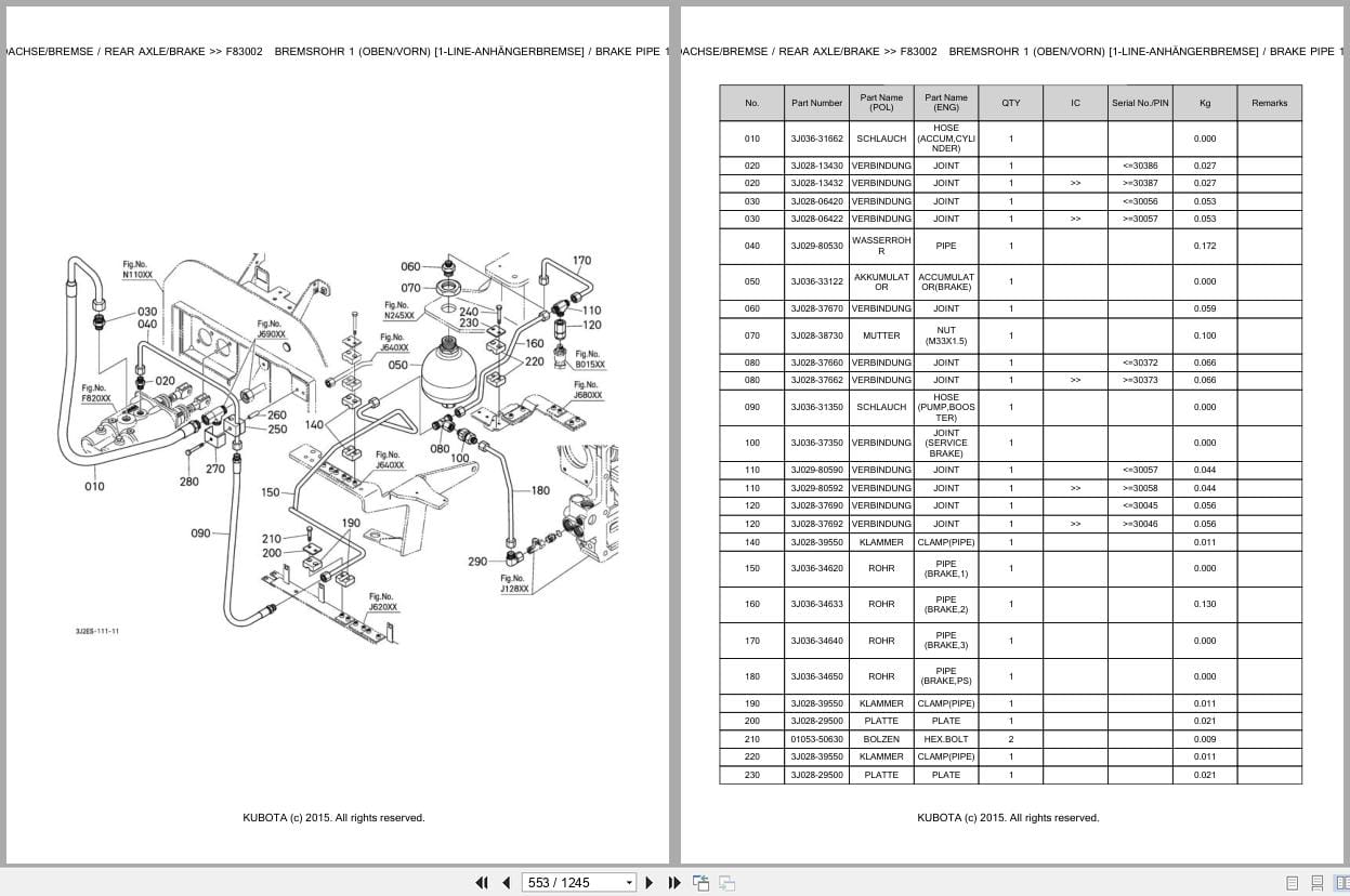 Kubota Tractor M7172P Parts Catalog EN DE (2)