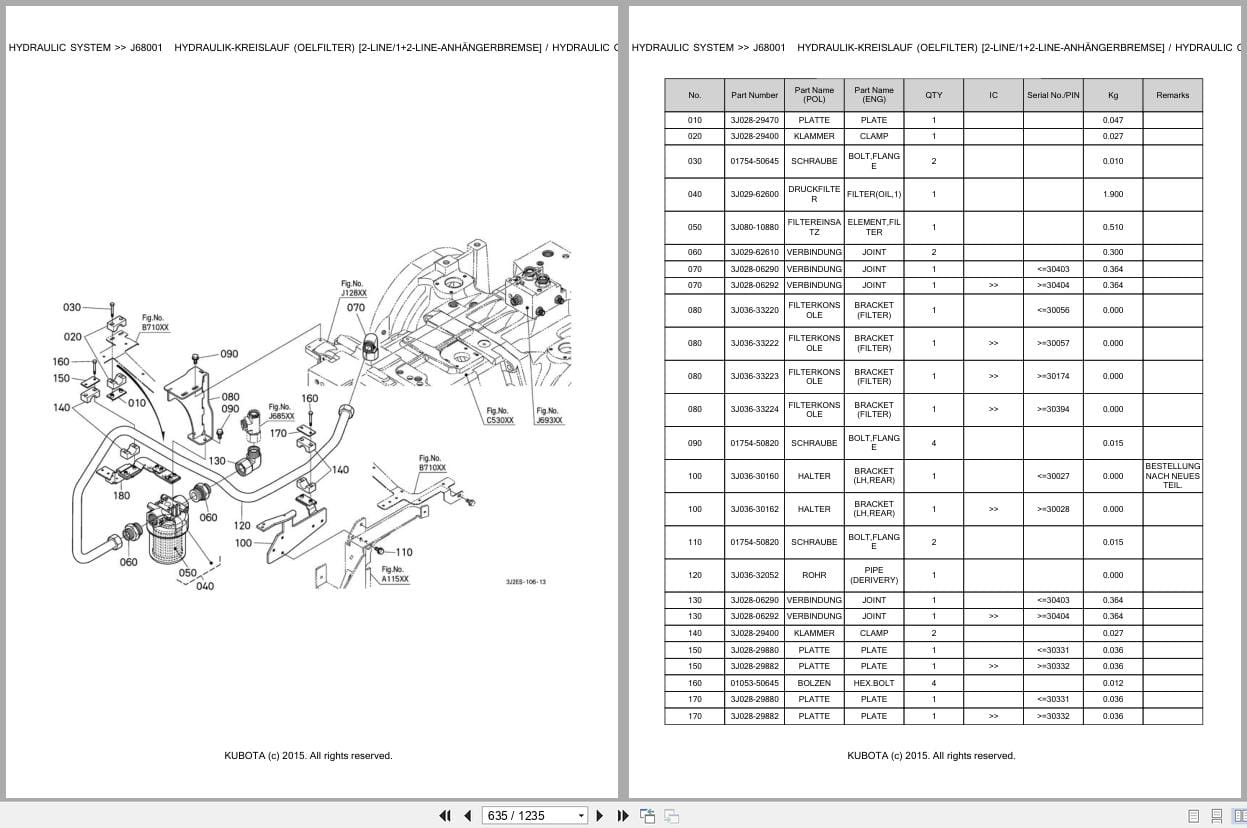 Kubota Tractor M7172PC Parts Catalog EN DE (2)