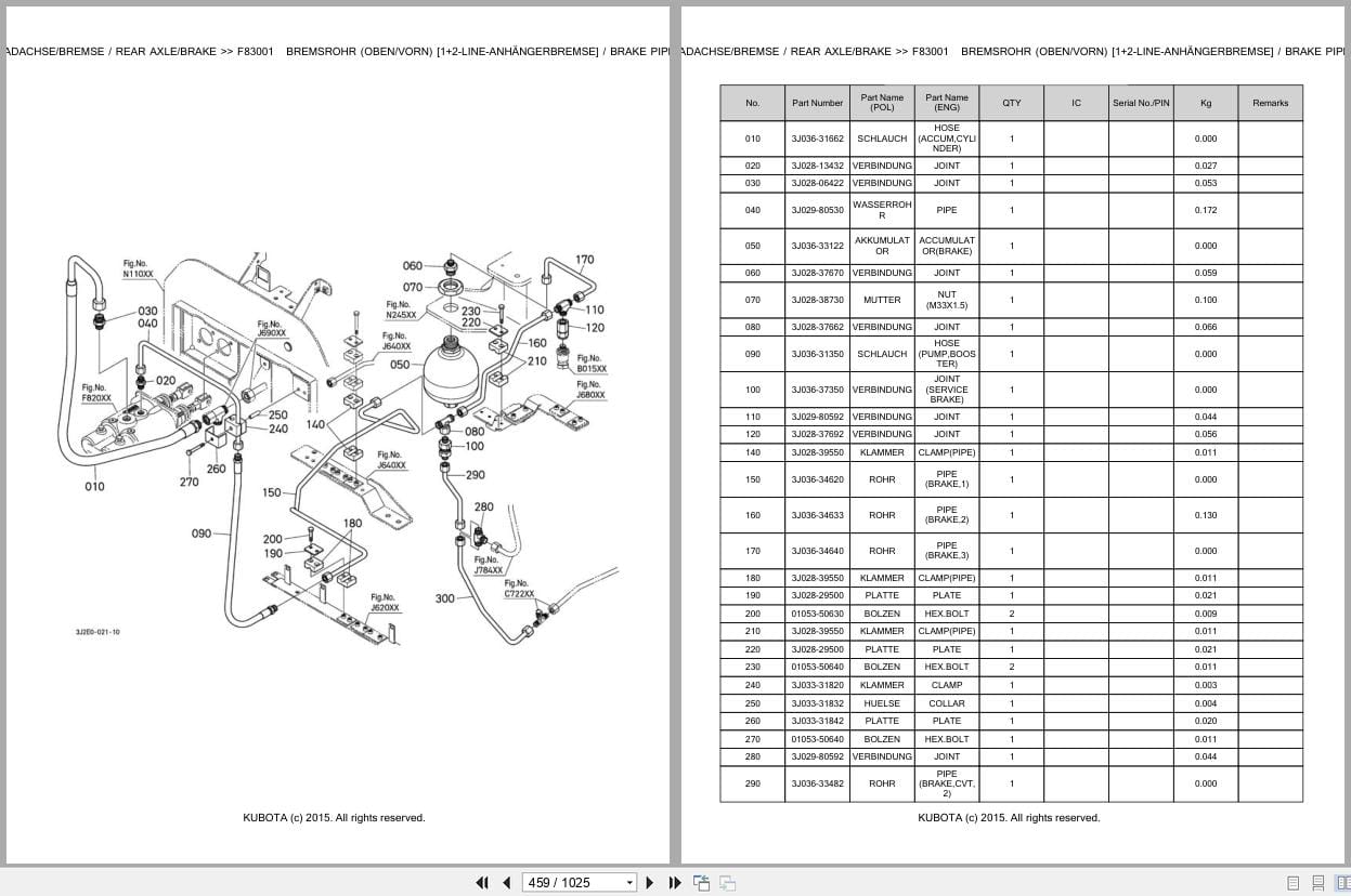 Kubota Tractor M7173P KVT Parts Catalog EN DE (2)