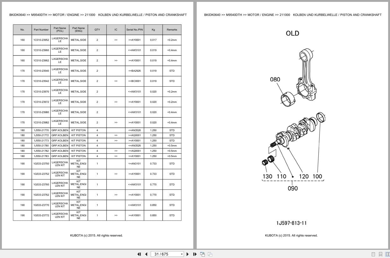 Kubota Tractor M9540DTH Parts Catalog EN DE (2)