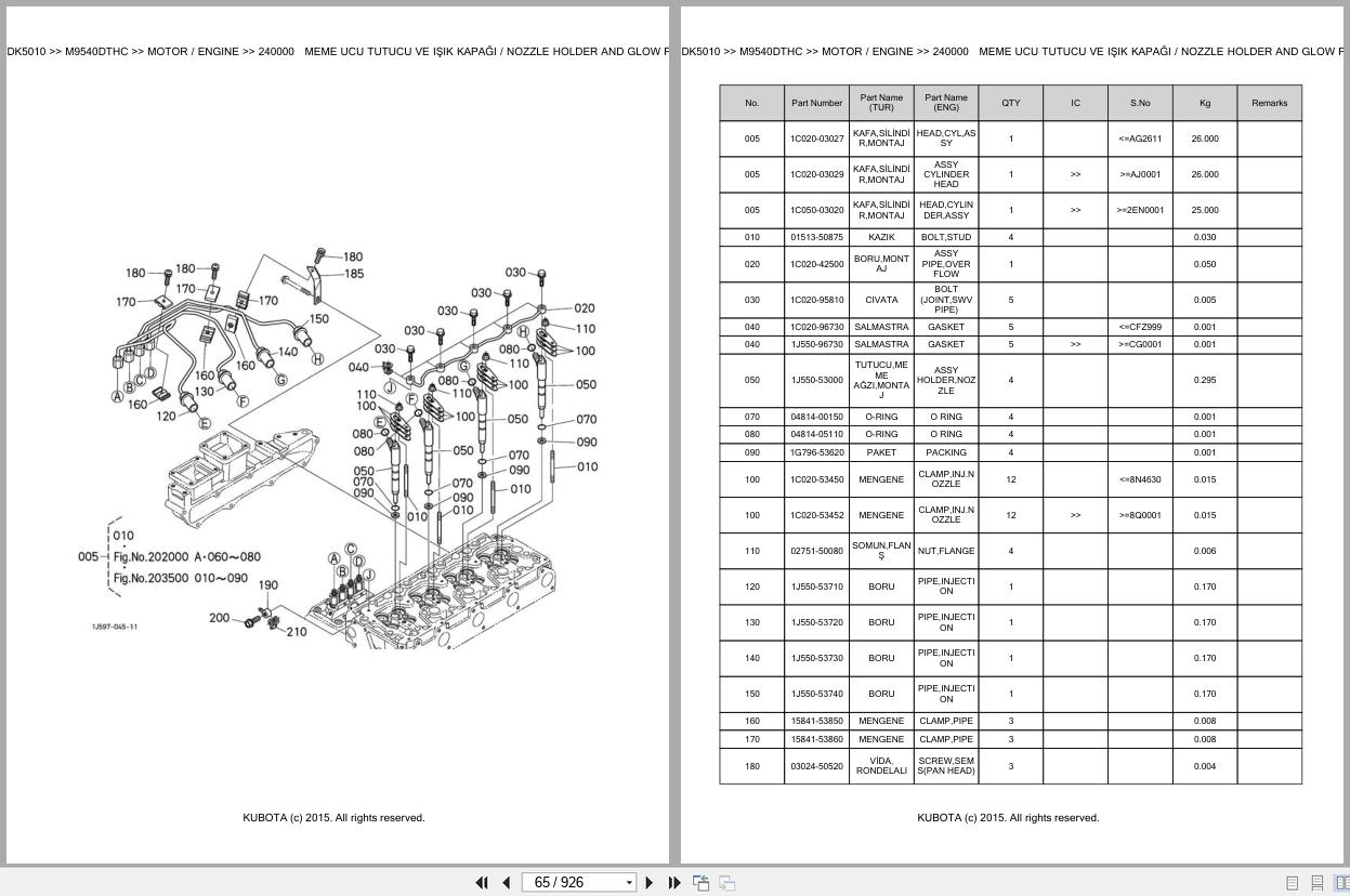 Kubota Tractor M9540DTHC Spare Parts Catalog EN TR (2)