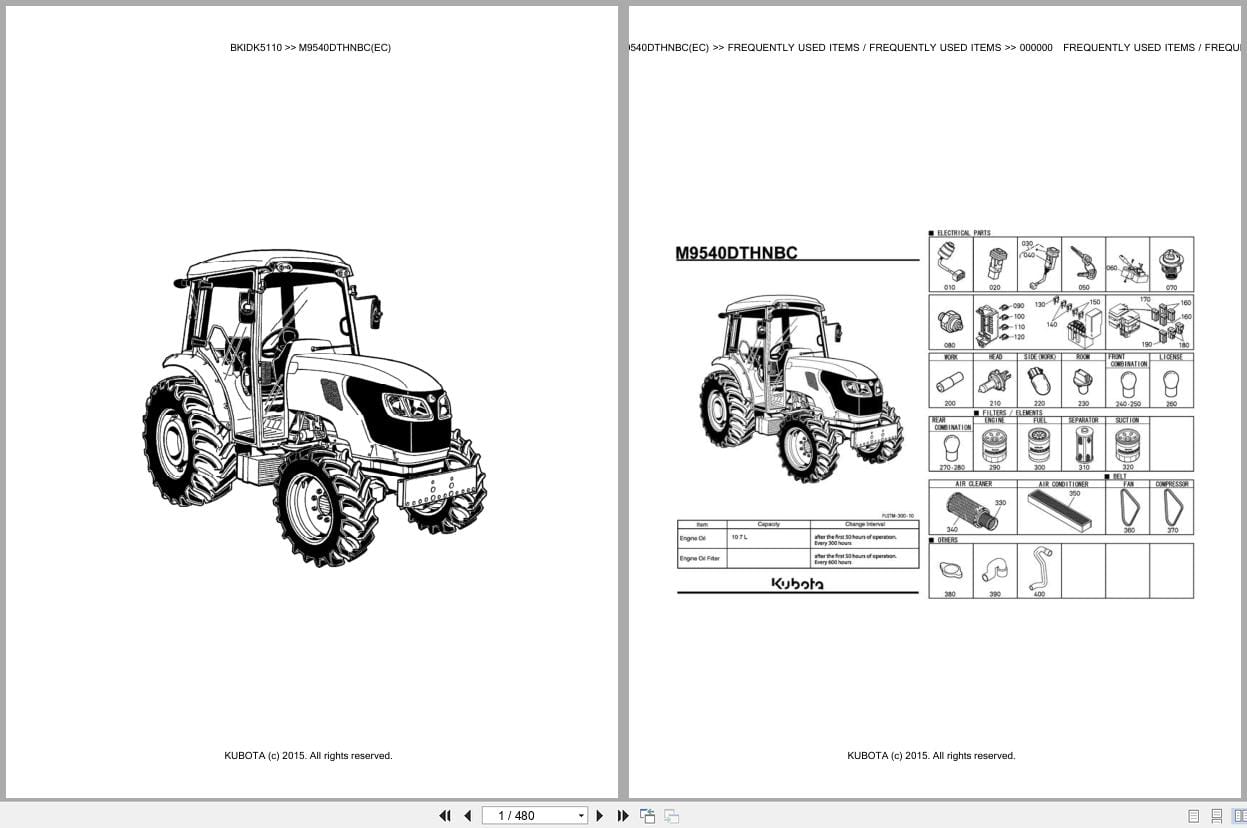 Kubota Tractor M9540DTHNBC EC Parts Catalog EN DE (1)