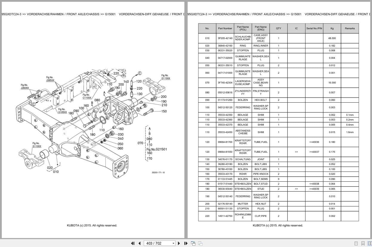 Kubota Tractor M95GXDTC24 3 Parts Catalog EN DE (2)