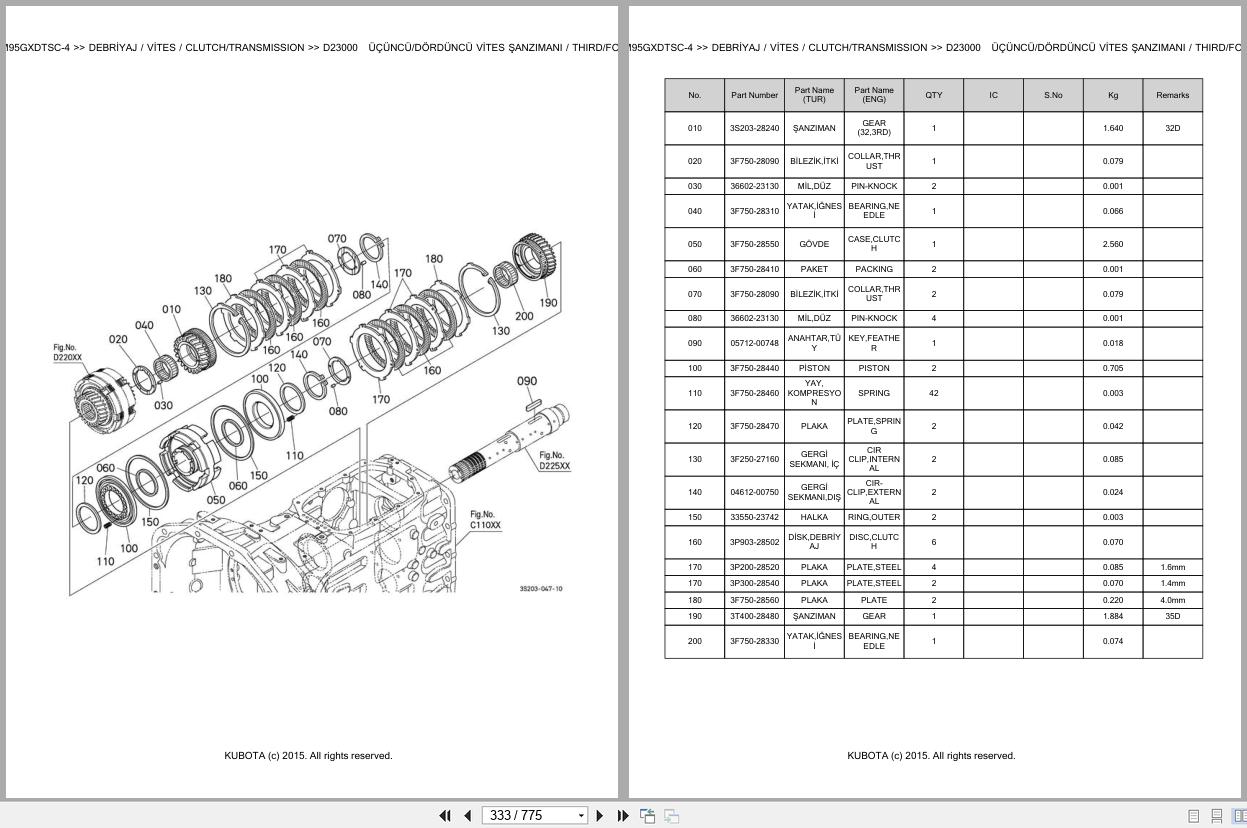 Kubota Tractor M95GXDTSC 4 Spare Parts Catalog EN TR (2)