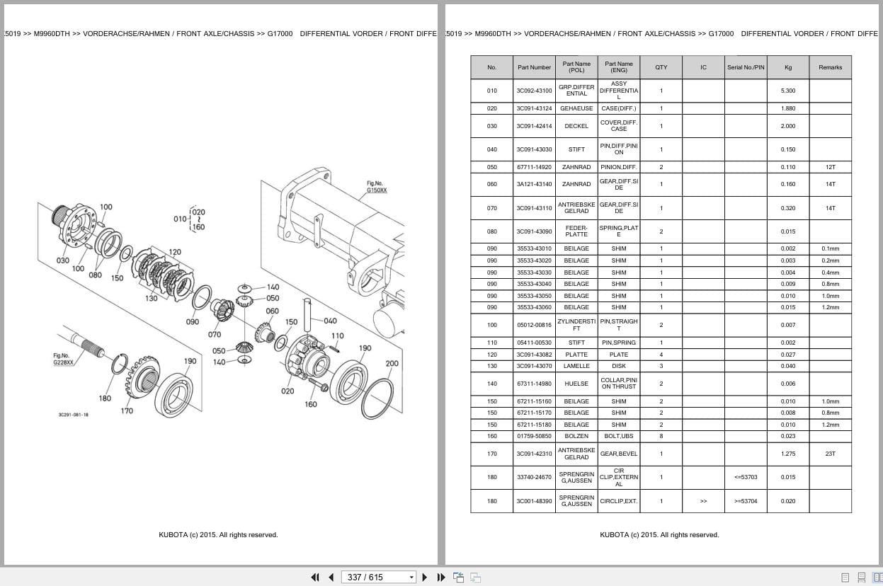 Kubota Tractor M9960DTH Parts Catalog EN DE (3)