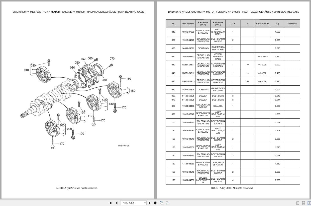 Kubota Tractor ME5700DTHC Parts Catalog EN DE (2)