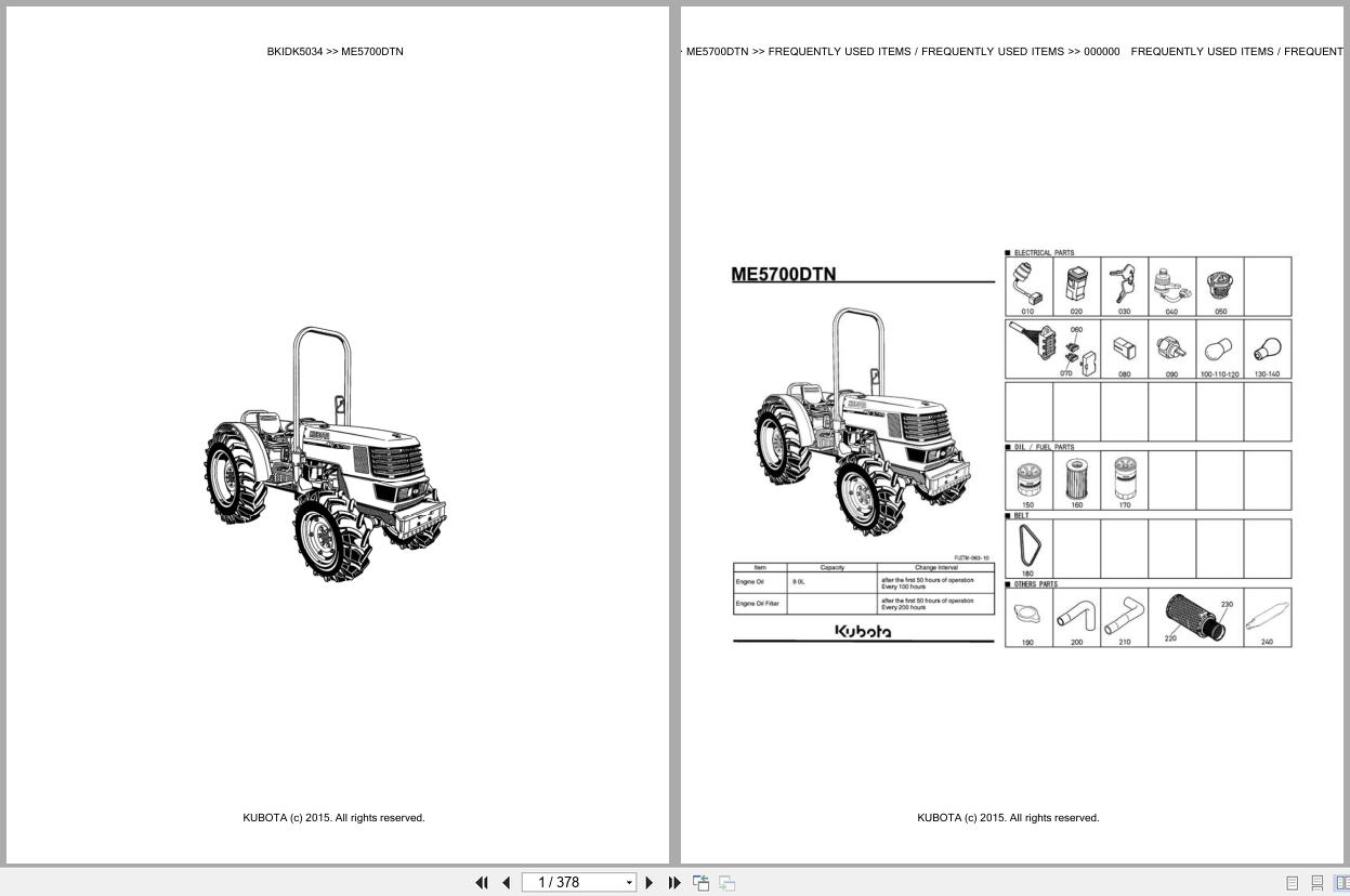 Kubota Tractor ME5700DTN Spare Parts Catalog EN TR (1)