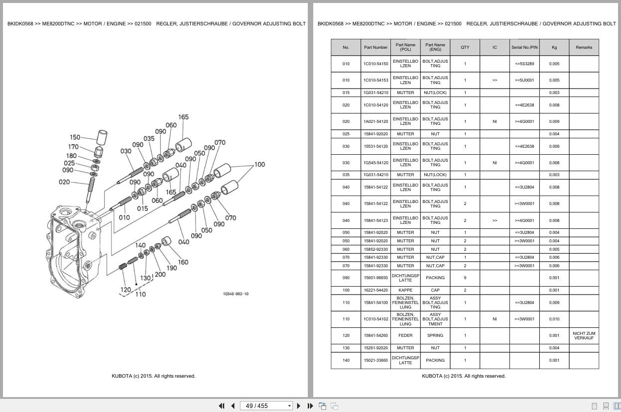 Kubota Tractor ME8200DTNC Parts Catalog EN DE (2)