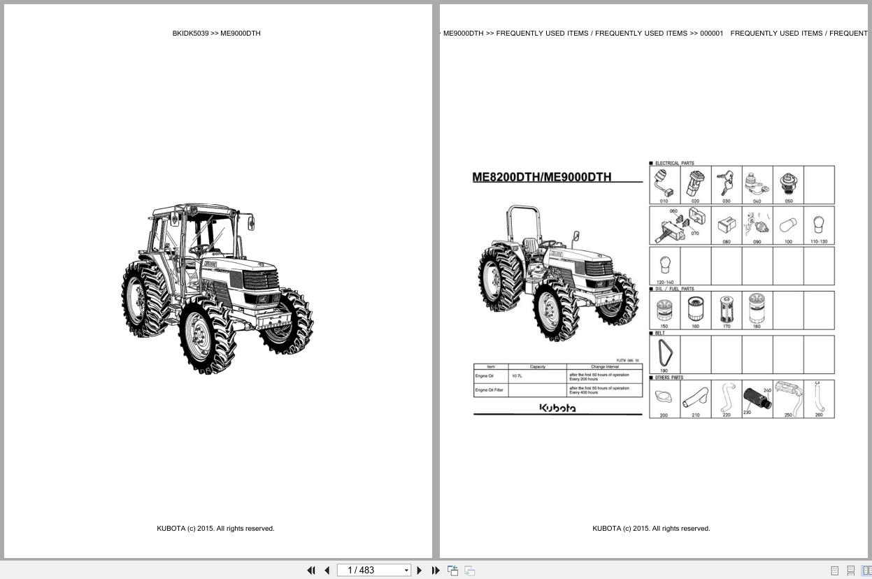 Kubota Tractor ME9000DTH Spare Parts Catalog EN TR (1)