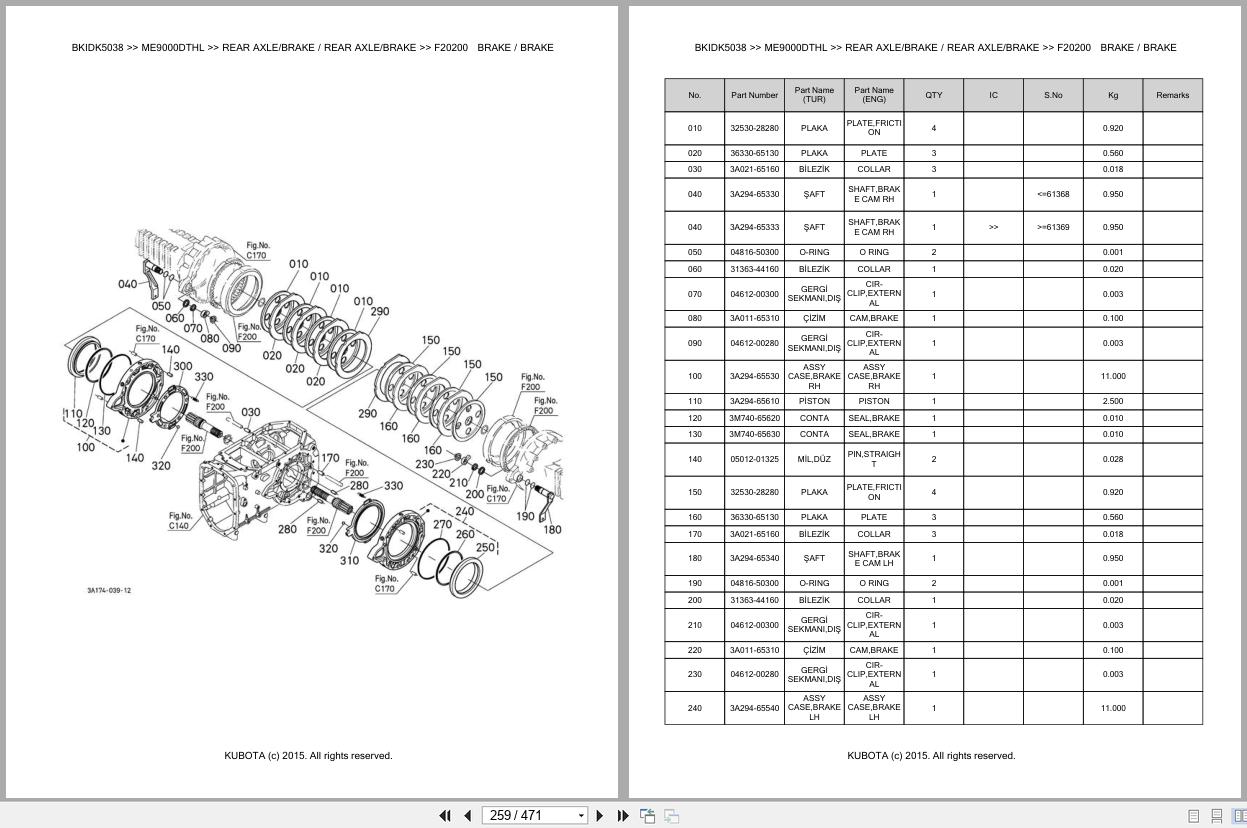 Kubota Tractor ME9000DTHL Spare Parts Catalog EN TR (2)