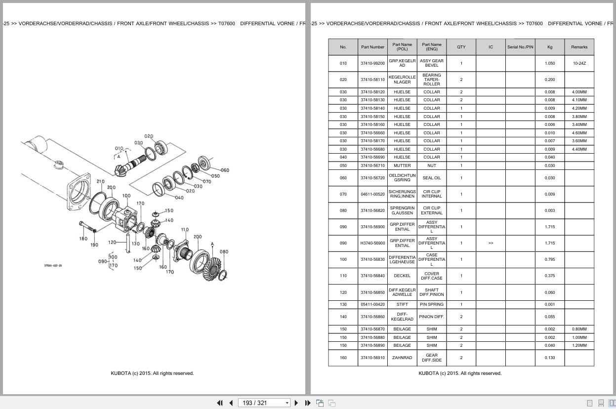 Kubota Tractor ST 25 Parts Catalog EN DE (3)