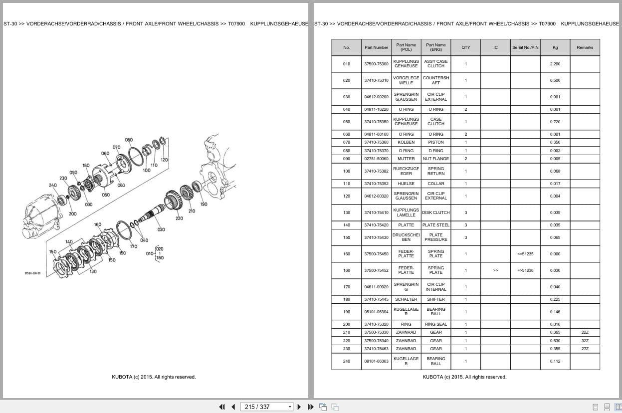 Kubota Tractor ST 30 Parts Catalog EN DE (3)