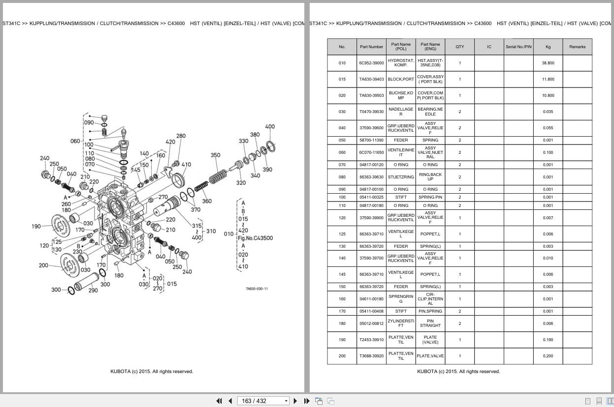 Kubota Tractor ST341C Parts Catalog EN DE (2)