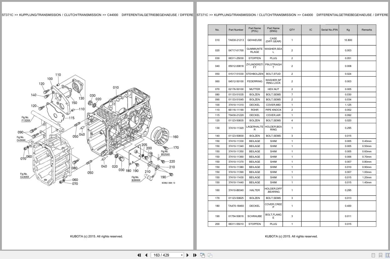 Kubota Tractor ST371C Parts Catalog EN DE (3)