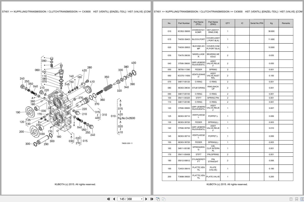 Kubota Tractor ST401 Parts Catalog EN DE (3)