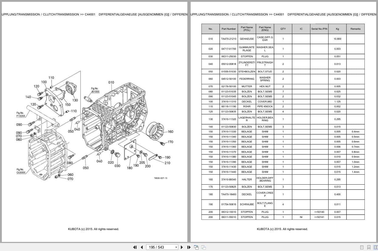Kubota Tractor STV36 Parts Catalog EN DE (3)